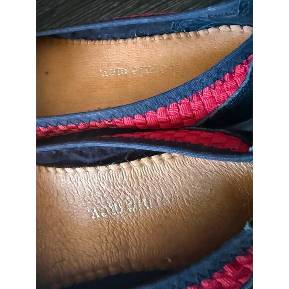 Bernie Mev Bella Me Red and Black Woven Ballet Flats Sz. 8 - Picture 3 of 6